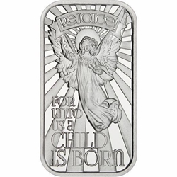 2024 Rejoice Angel 1 oz Silver Bar silver rounds, silver bars, bar, 999, silver coins, 1 oz silver, 999 silver, christmas silver, fine silver coins